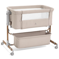 LovliTod Baby 3-in-1 bedside sleeper bassinet with mesh for airflow and closeness.