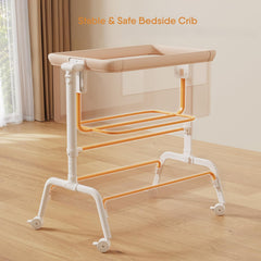 LovliTod Baby bassinet beside the bed for easy night feeds.