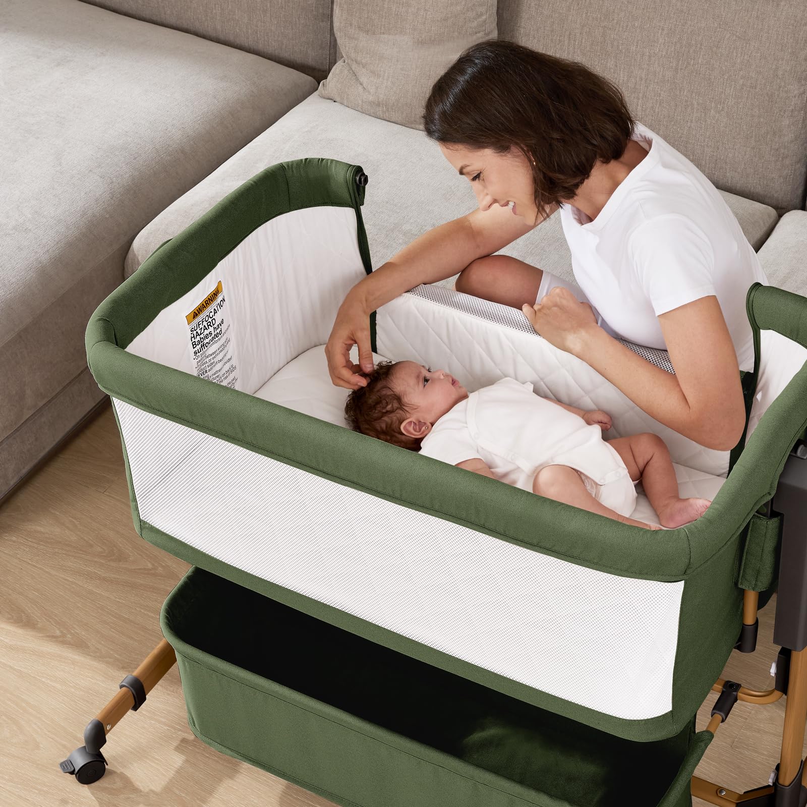 LovliTod Baby bassinet offers a large storage basket