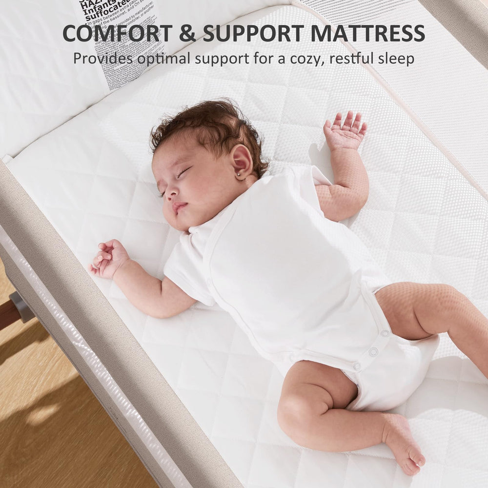 LovliTod Baby bassinet features breathable mesh panels to promote airflow.