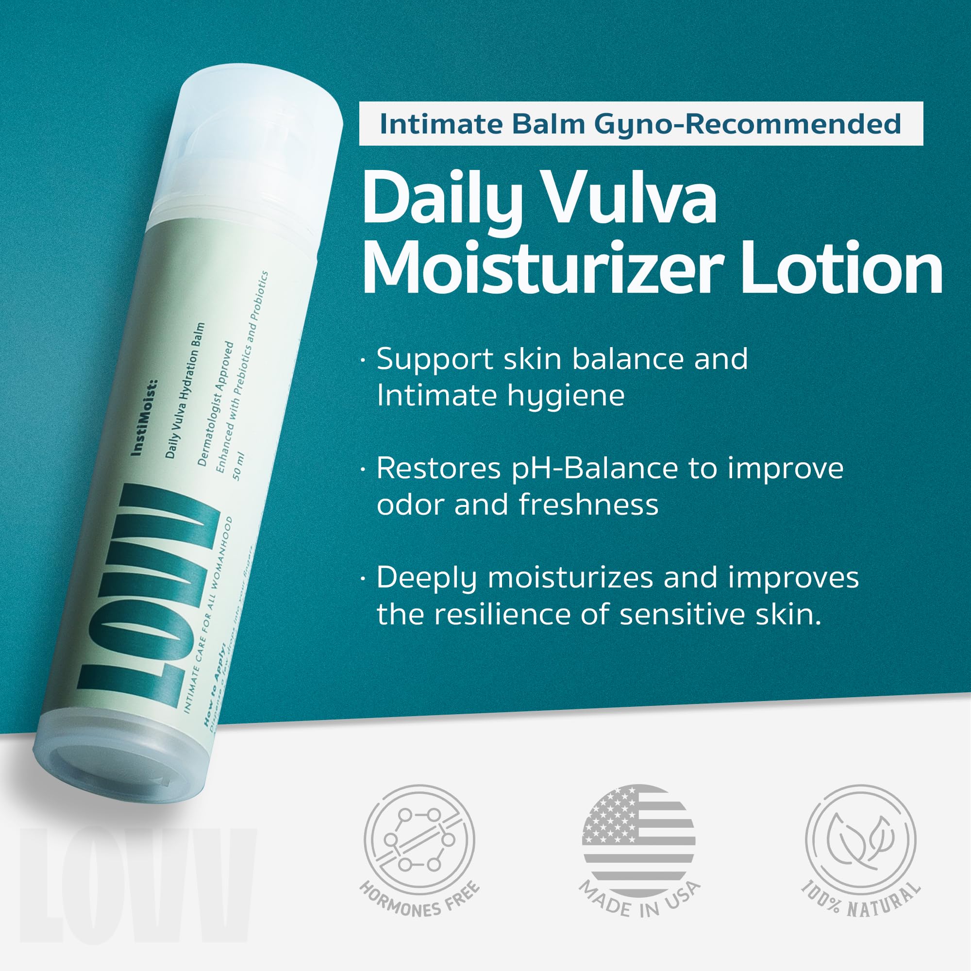 LOVV Instimoist Vulva with hyaluronic acid for hydrated skin