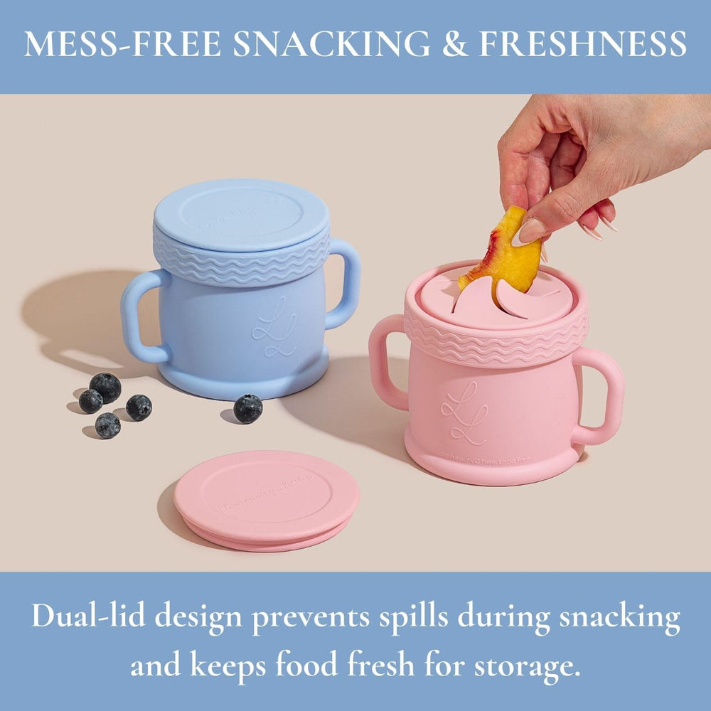 Lowcountry Littles silicone snack cup in durable, flexible material.