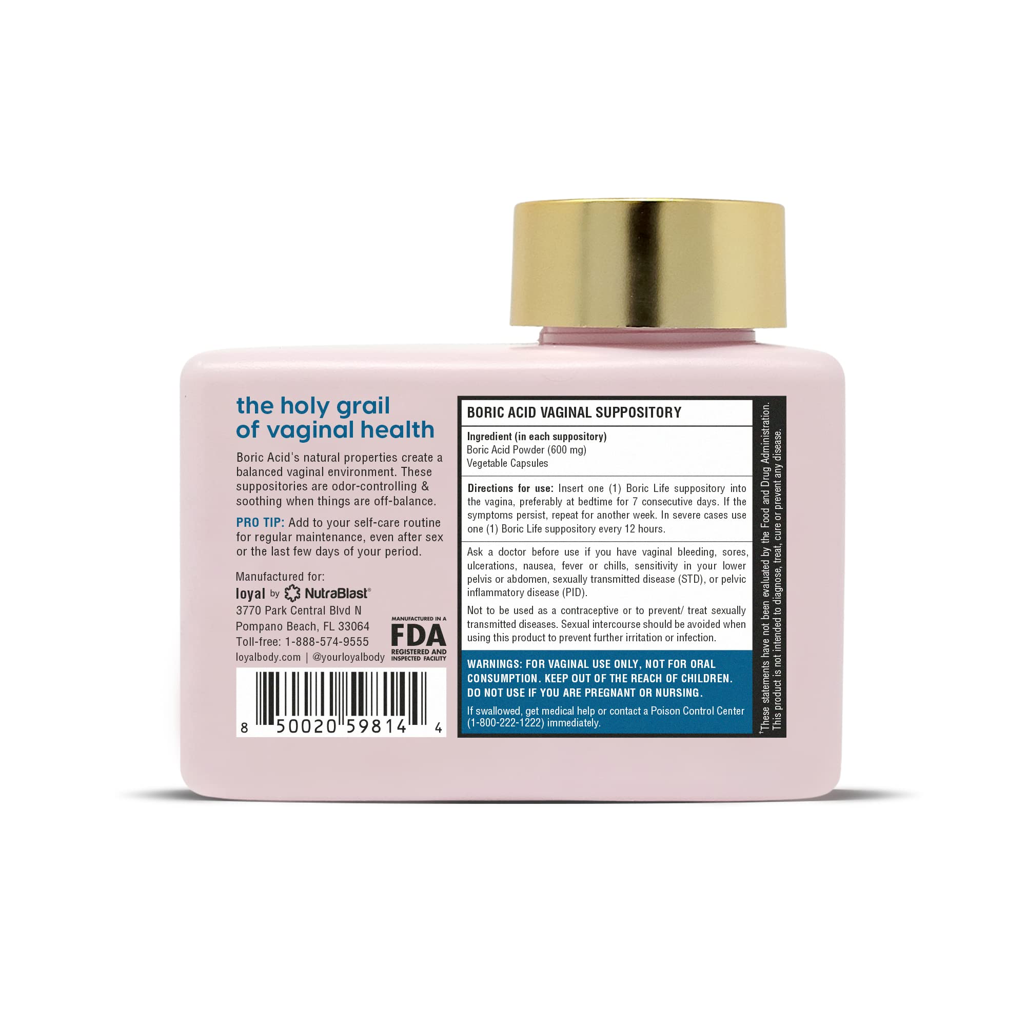 Loyal Boric Life box front view, clearly labeling a 30-count supply.