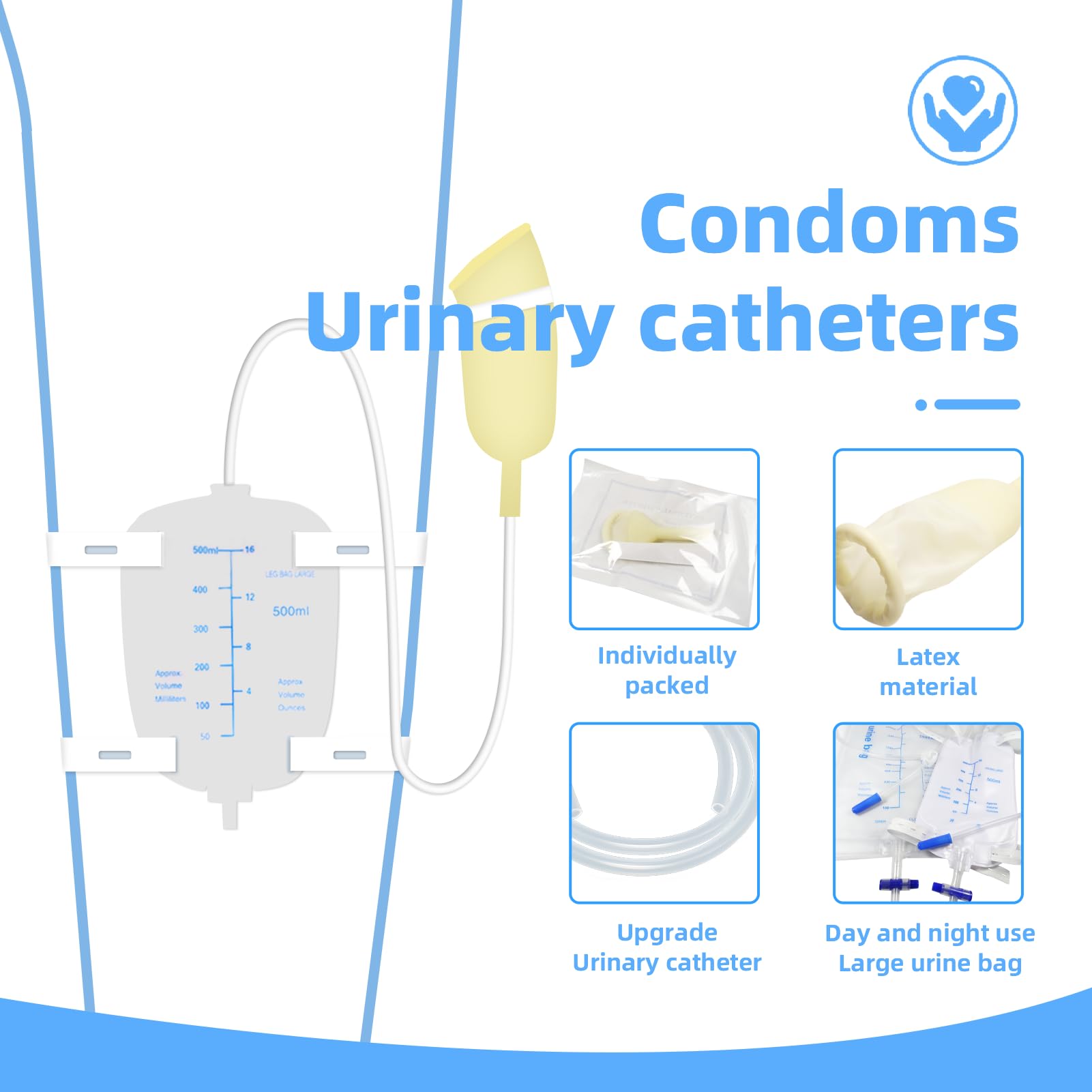 LP-sunshine 2000ml urine bag designed for extended drainage.
