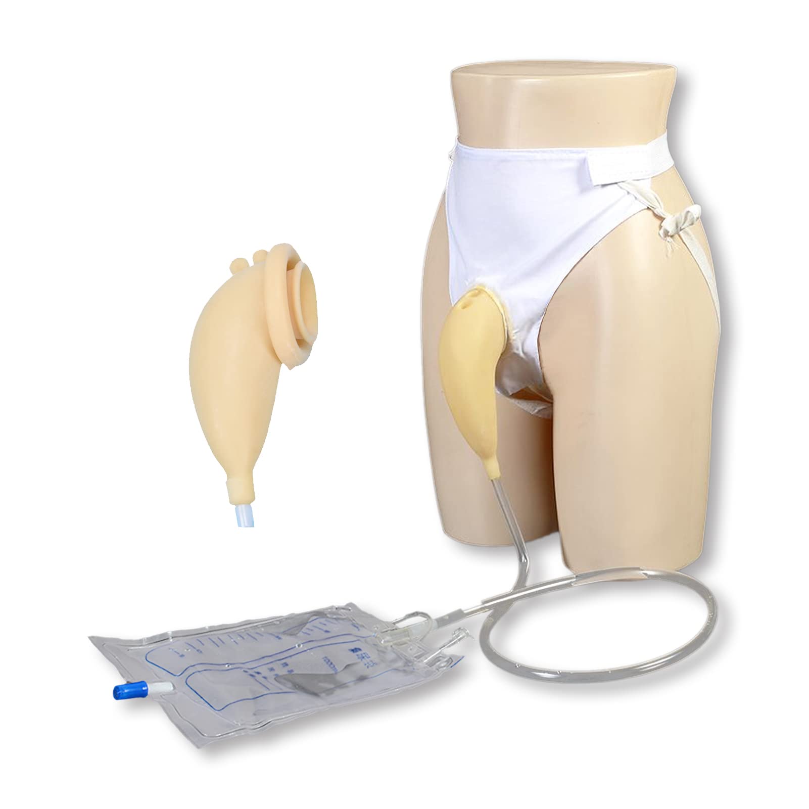 LP-sunshine wearable urinal for men demonstrates a secure, comfortable fit for bedridden users