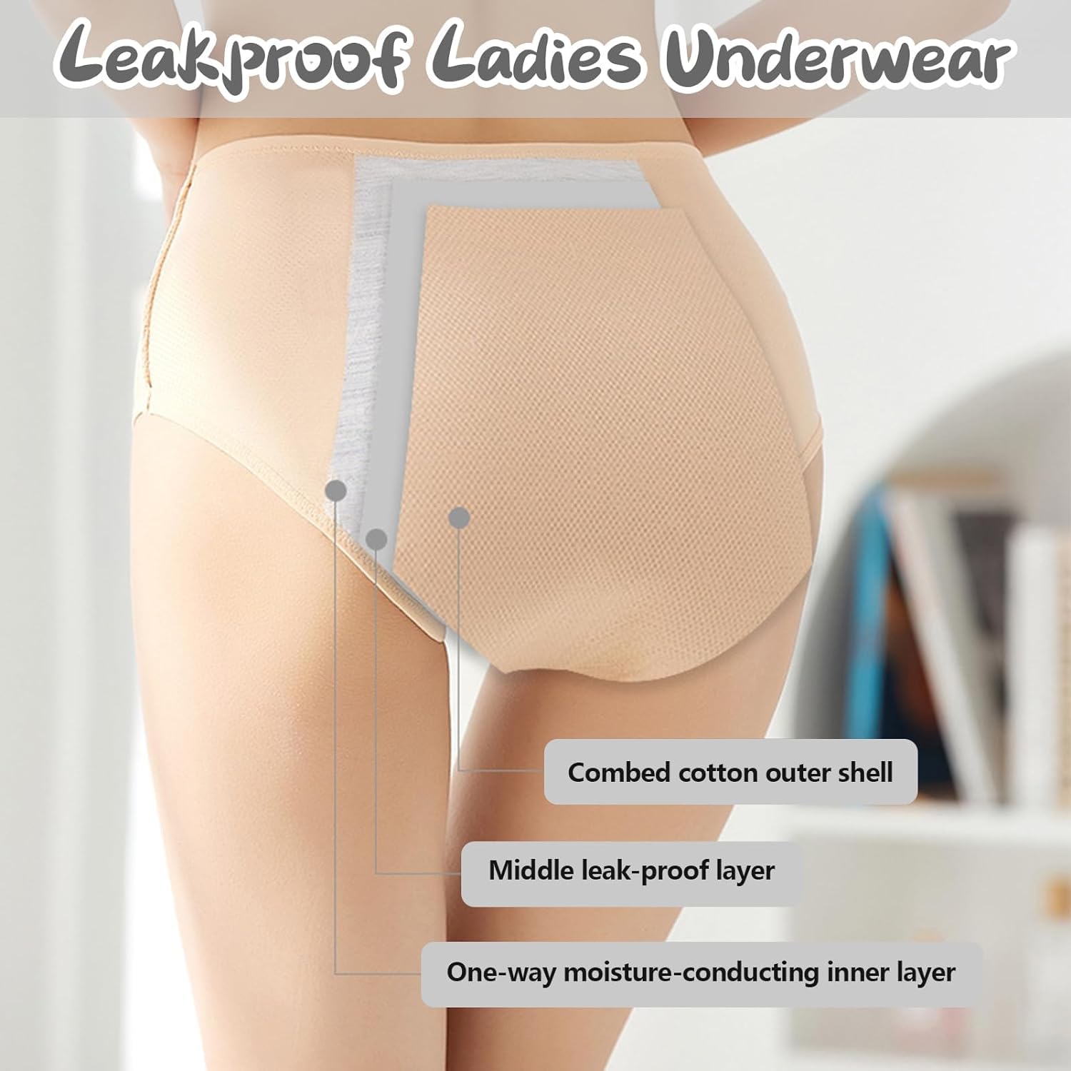 LQX leakproof panties nighttime coverage supports restful sleep