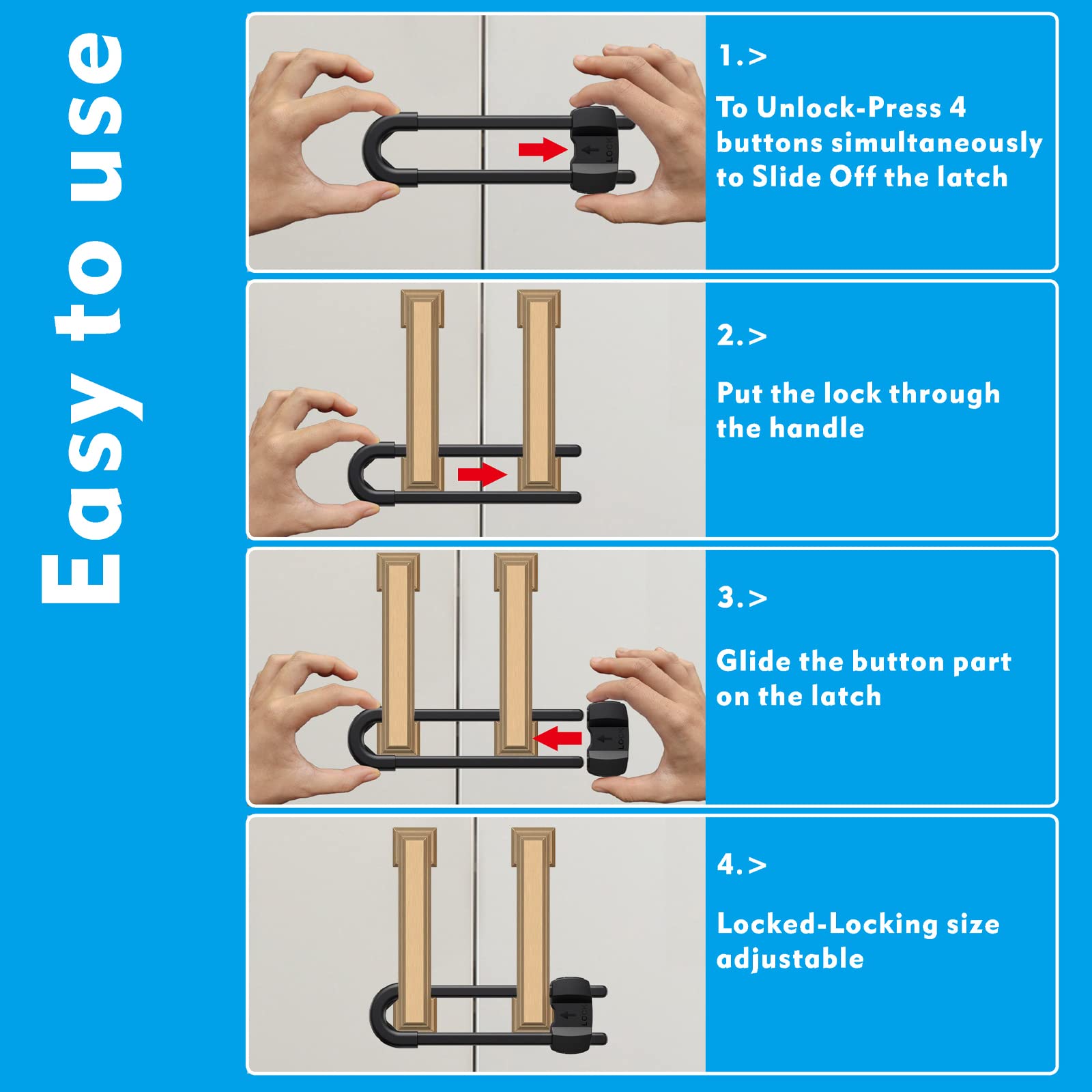 LRANFOW adhesive-free, reusable locks ideal during moves.