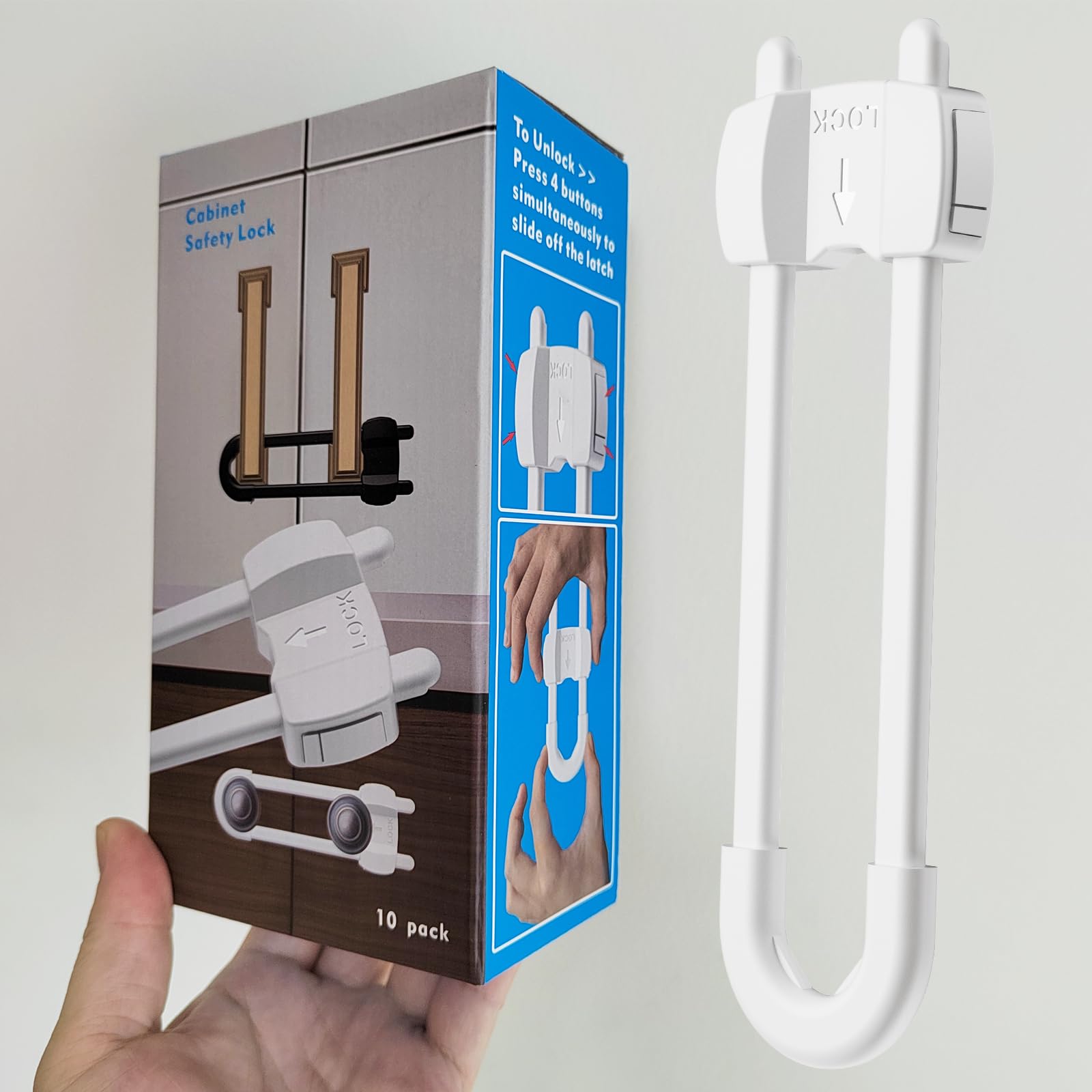 LRANFOW adjustable-length lock fits cabinets and drawers securely.