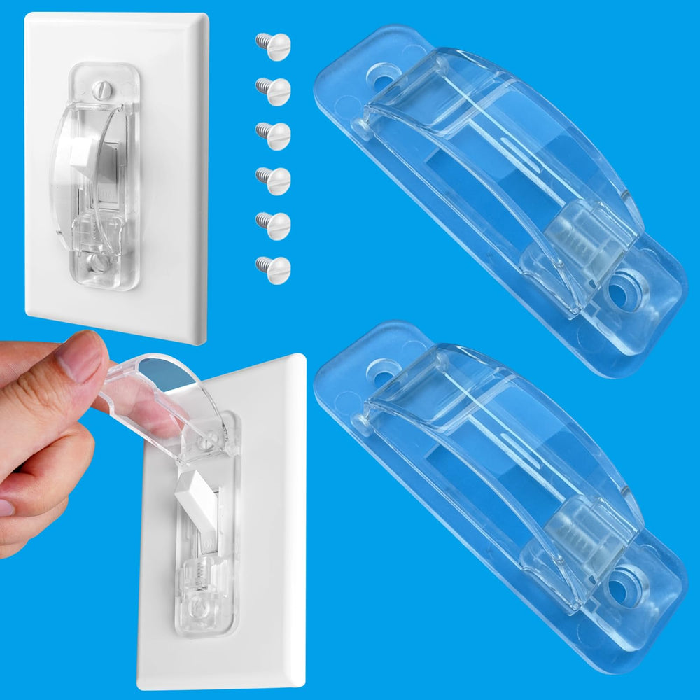 LRANFOW light switch guard cover, clear shield protecting from accidental toggling.