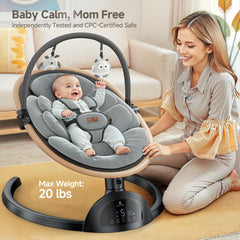 LrerBB infant swing demonstrates three seat positions for customizable comfort