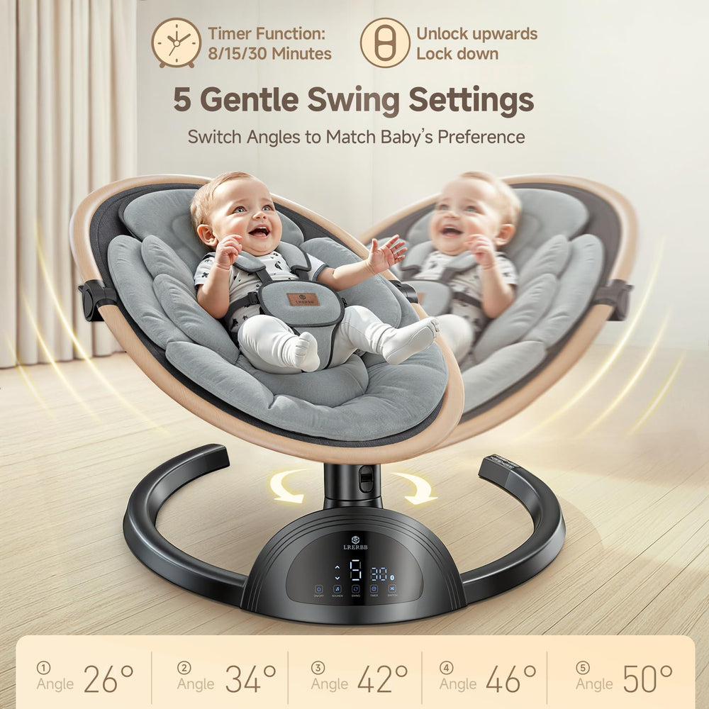 LrerBB swing shows five speeds for gentle to soothing motion