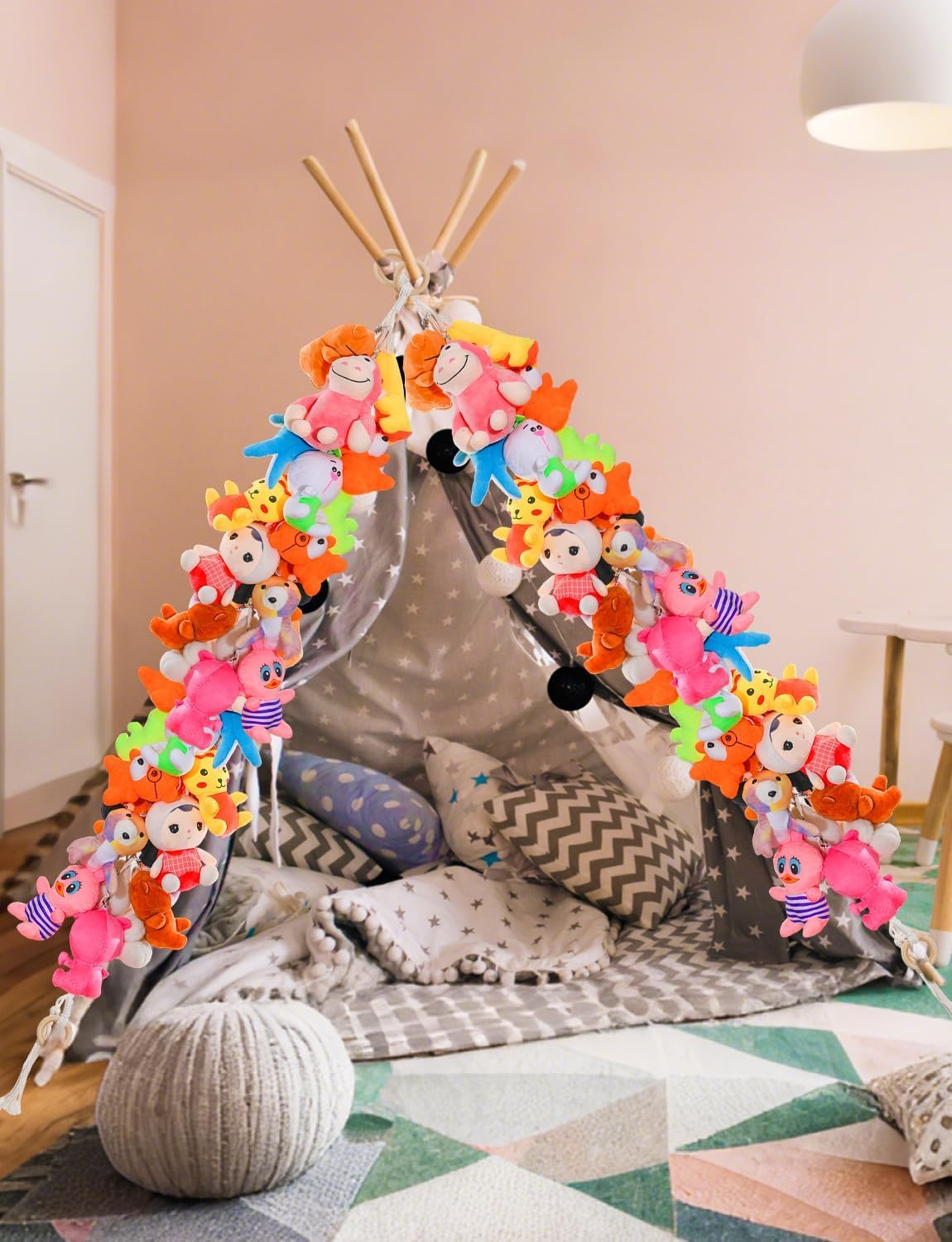 LSLYHTC versatile hanging hammock storing plush and small items