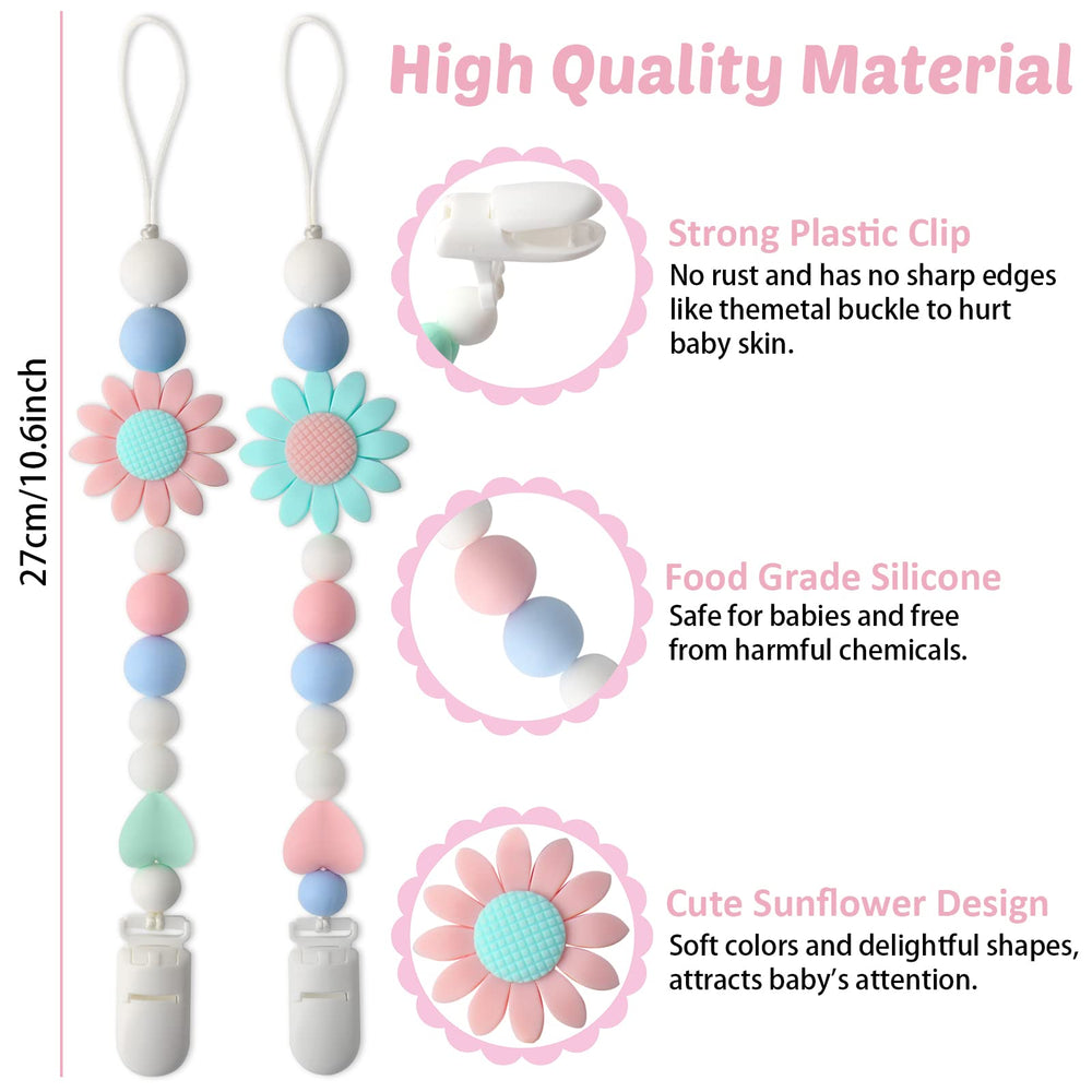 LSTRAGY baby clothes-safe clip prevents lost pacifiers during outings.
