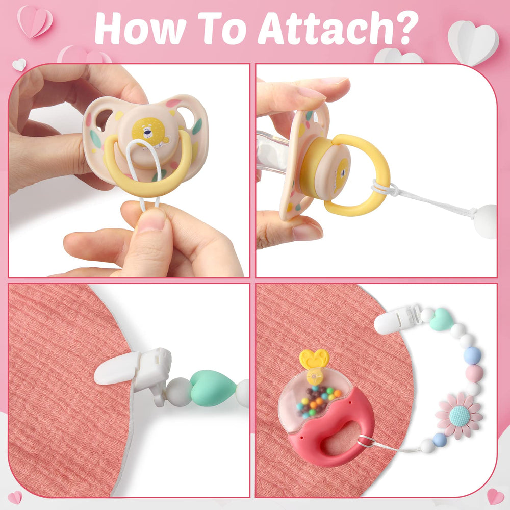 LSTRAGY gift-box pacifier clip makes a thoughtful baby shower gift.