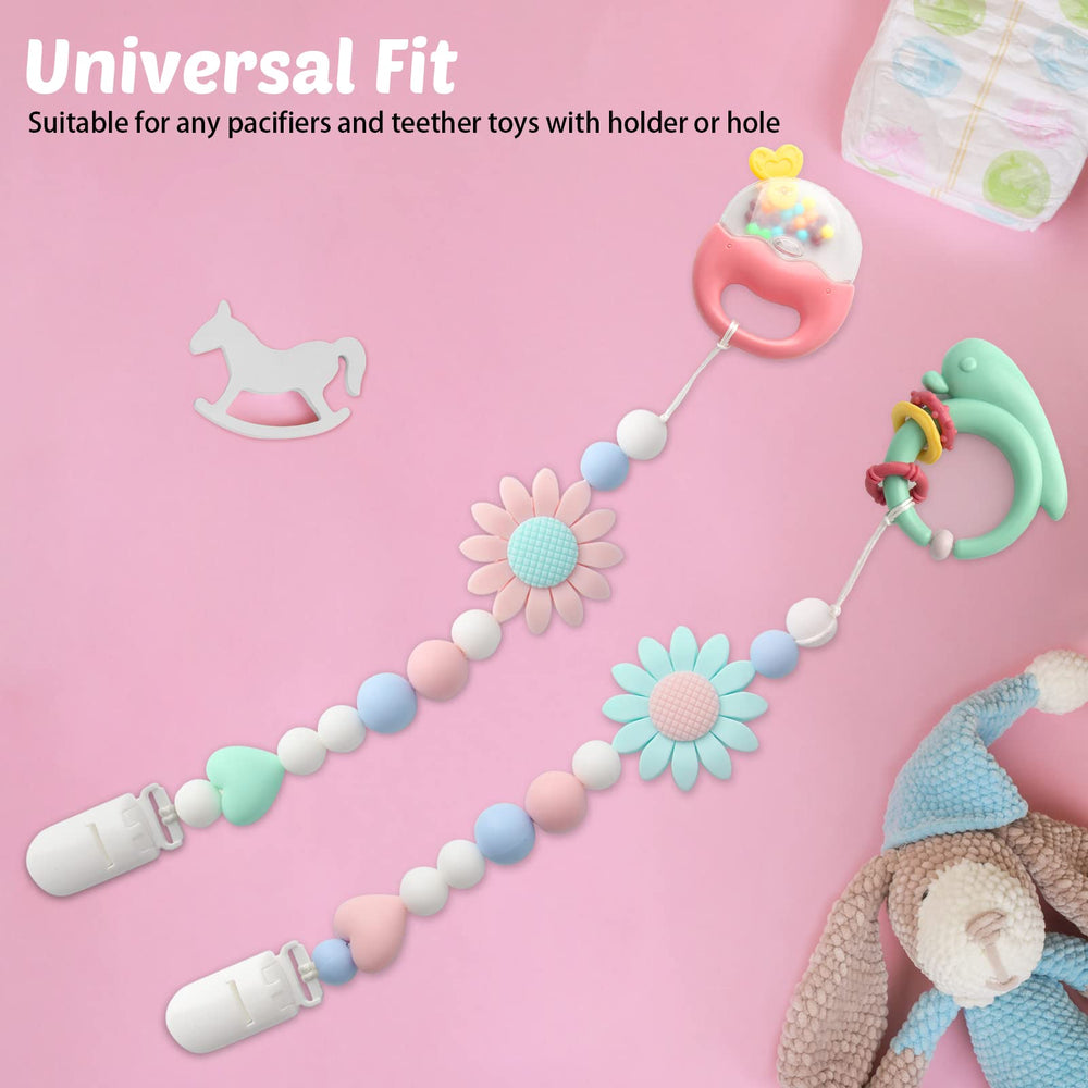 LSTRAGY sunflower pacifier clip universal fit for most brands and soothers.