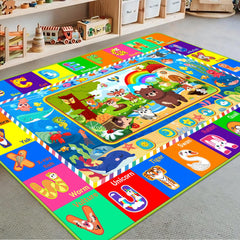 LTKOUGFAM baby play mat spread on floor with forest animals for safe playtime