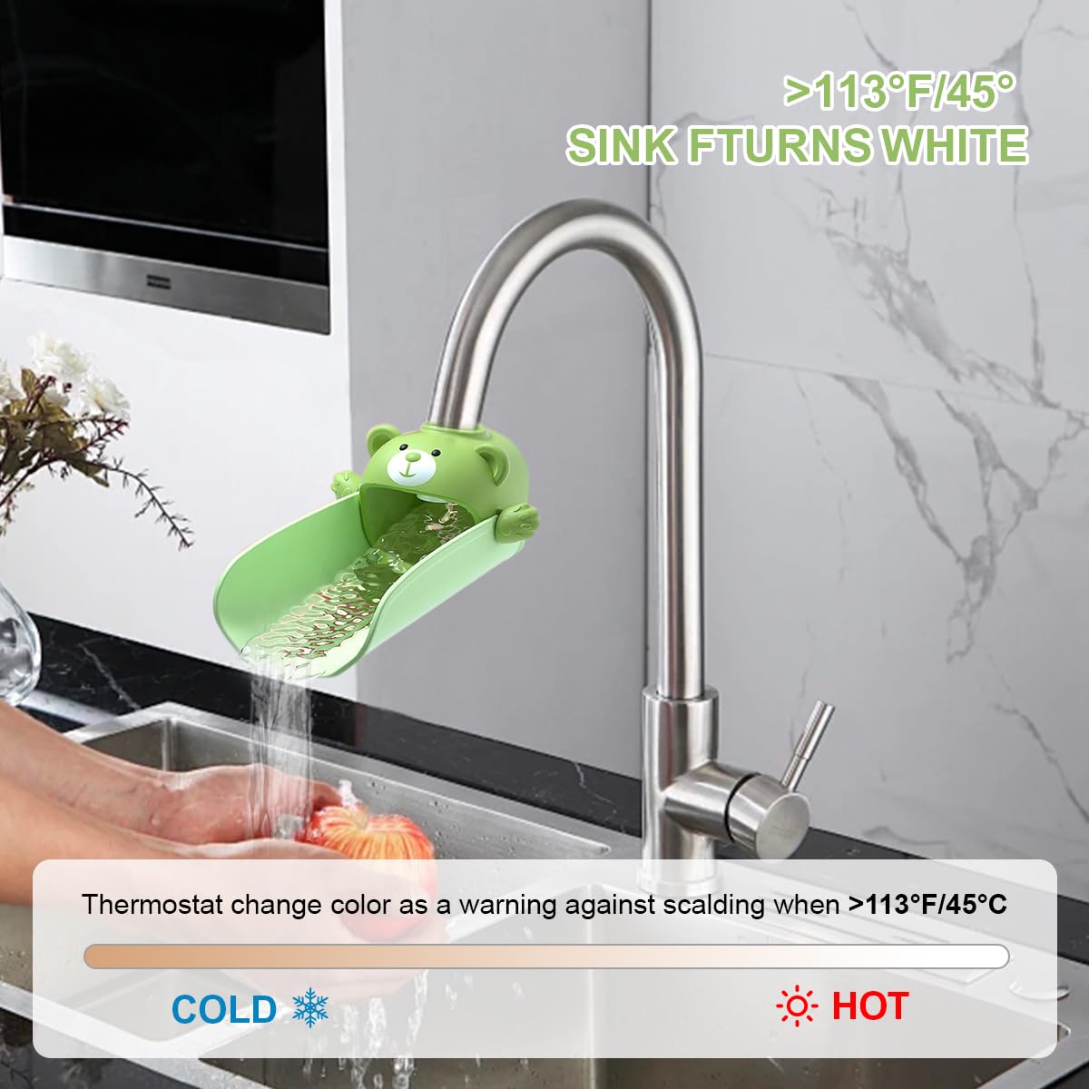 LTWVDIZ 5.5-inch extension reaches lower for easier hand washing.