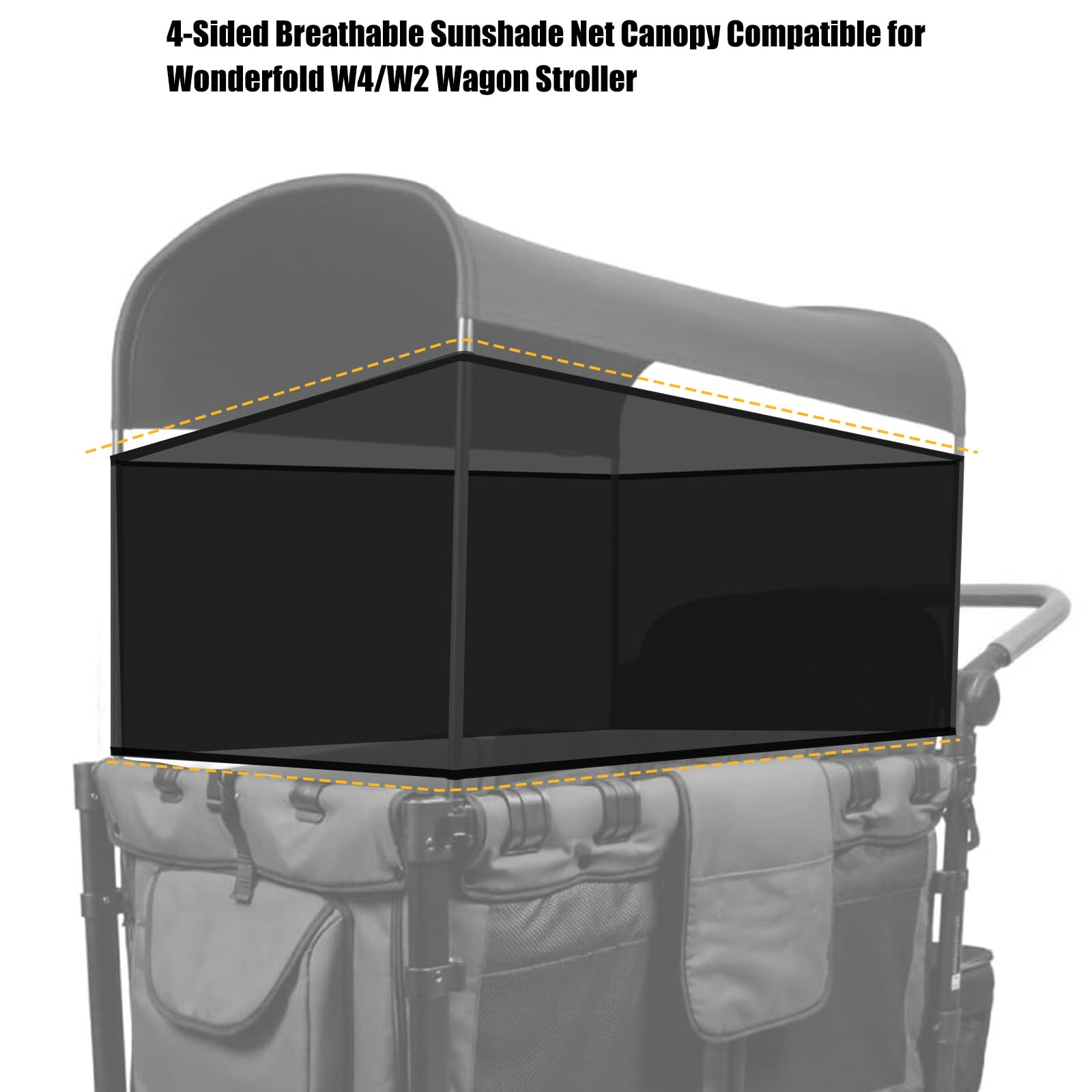 Luaatt lightweight mesh sunshade for stroller installation and storage