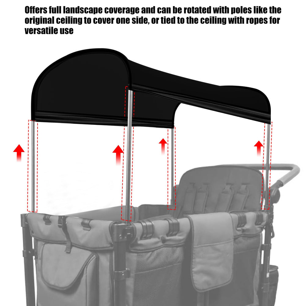 LUAATT UPF50+ sun shade in black protecting riders on sunlight.