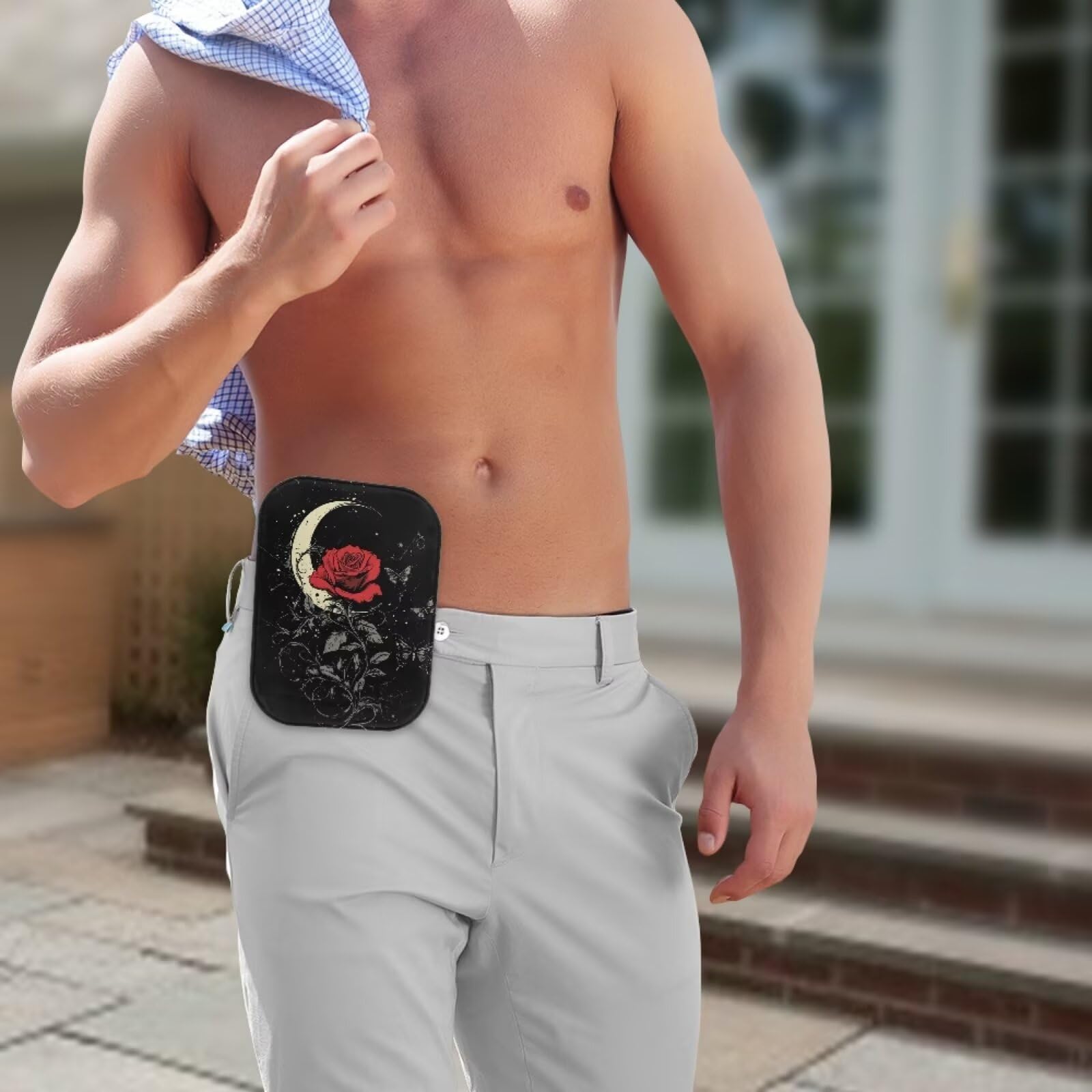 Luarisgur ostomy cover size 6.1 x 8.3 inches for portability.