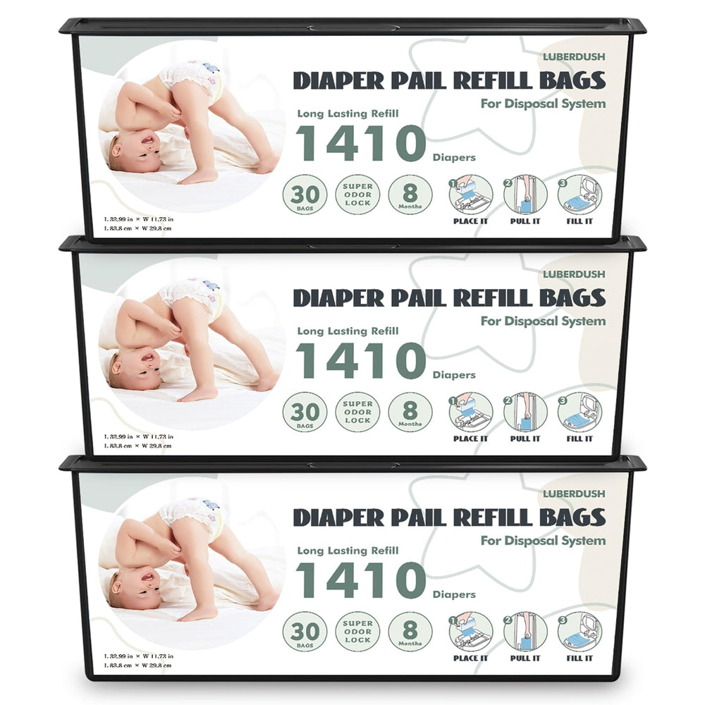 LUBERDUSH diaper pail refill compatible with Genie Easy Roll for quick setup