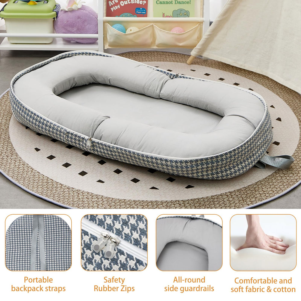 Lucakuins Baby Lounger backpack conversion demonstrates easy hands-free travel