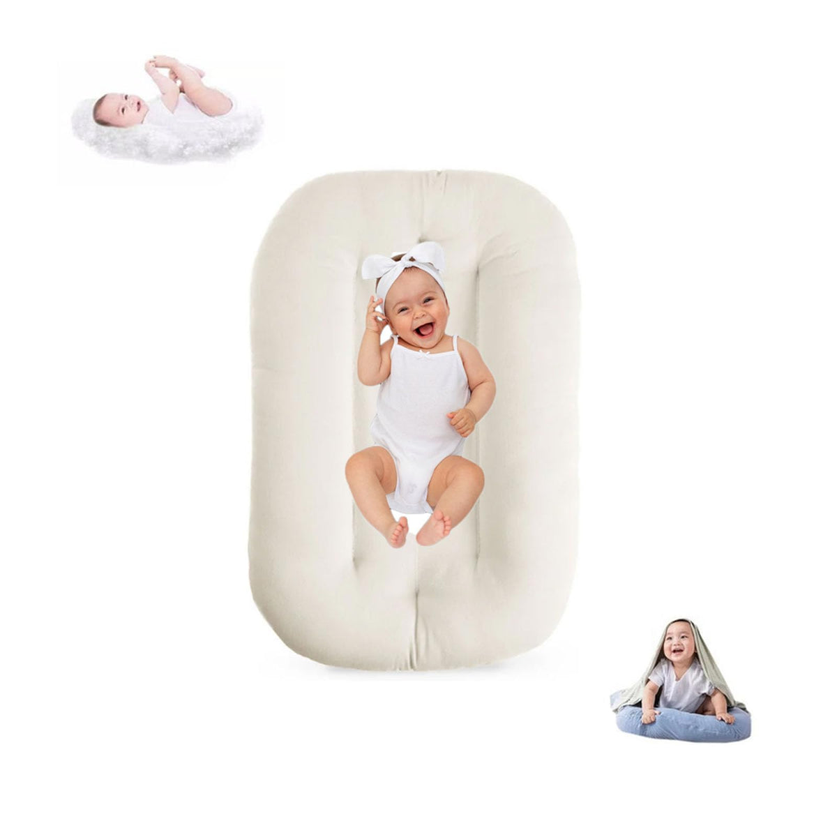 Lucakuins baby lounger showcases bionic design for active play and bonding.