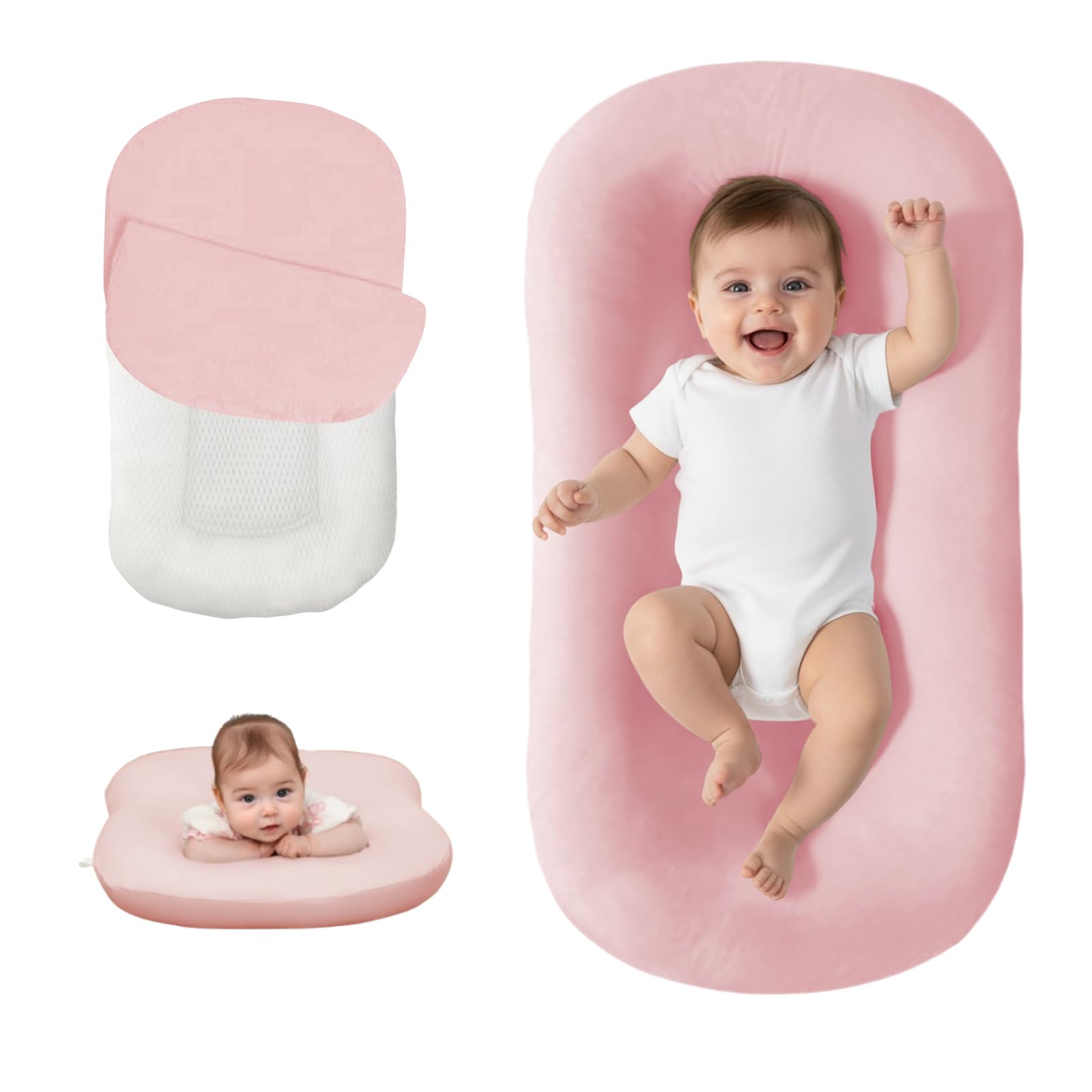 Lucakuins Baby Lounger with bionic design for awake play and bonding.