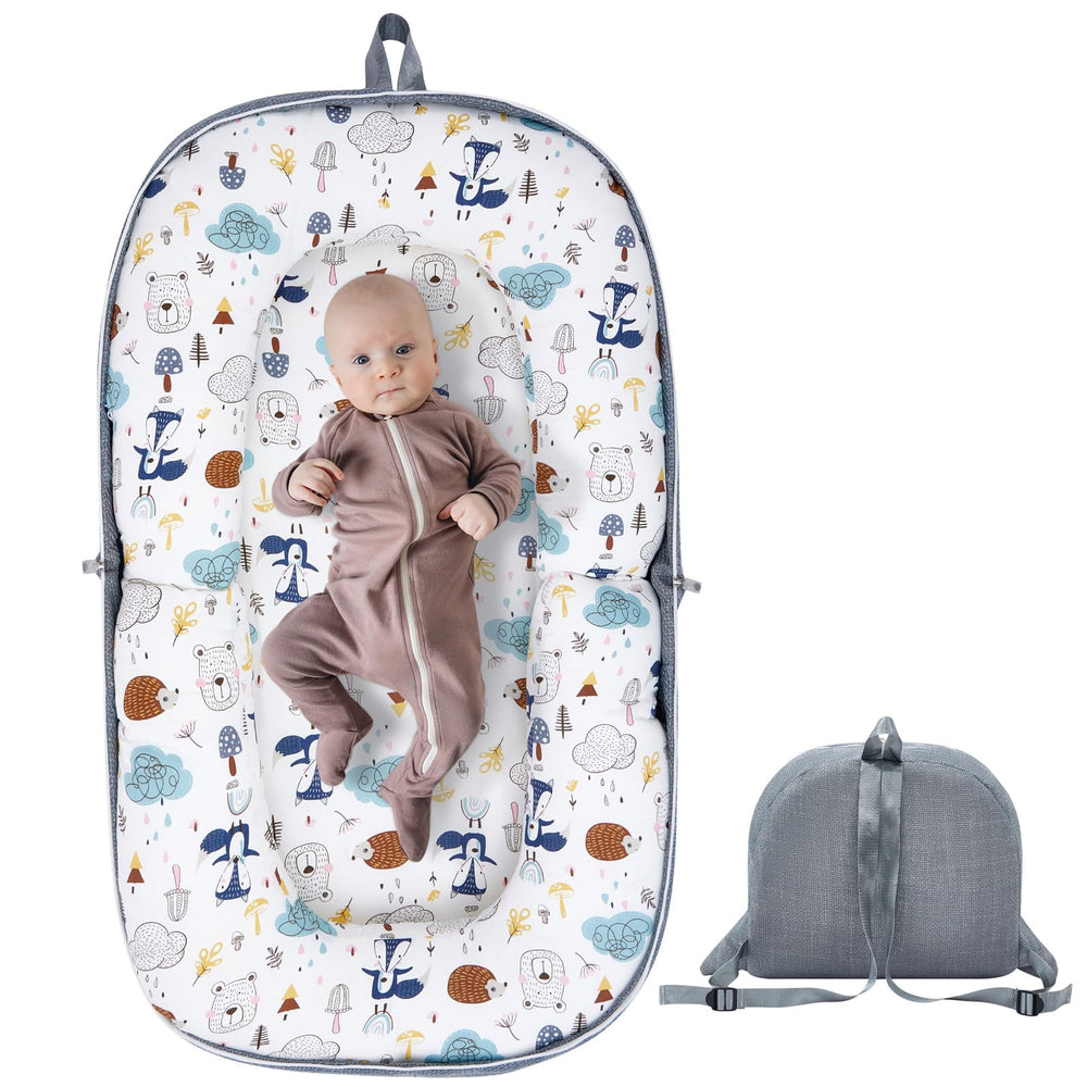Lucakuins baby lounger foldable with quick setup and travel comfort