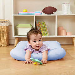 Lucakuins Baby Lounger greyblue washable design for easy cleaning and care.