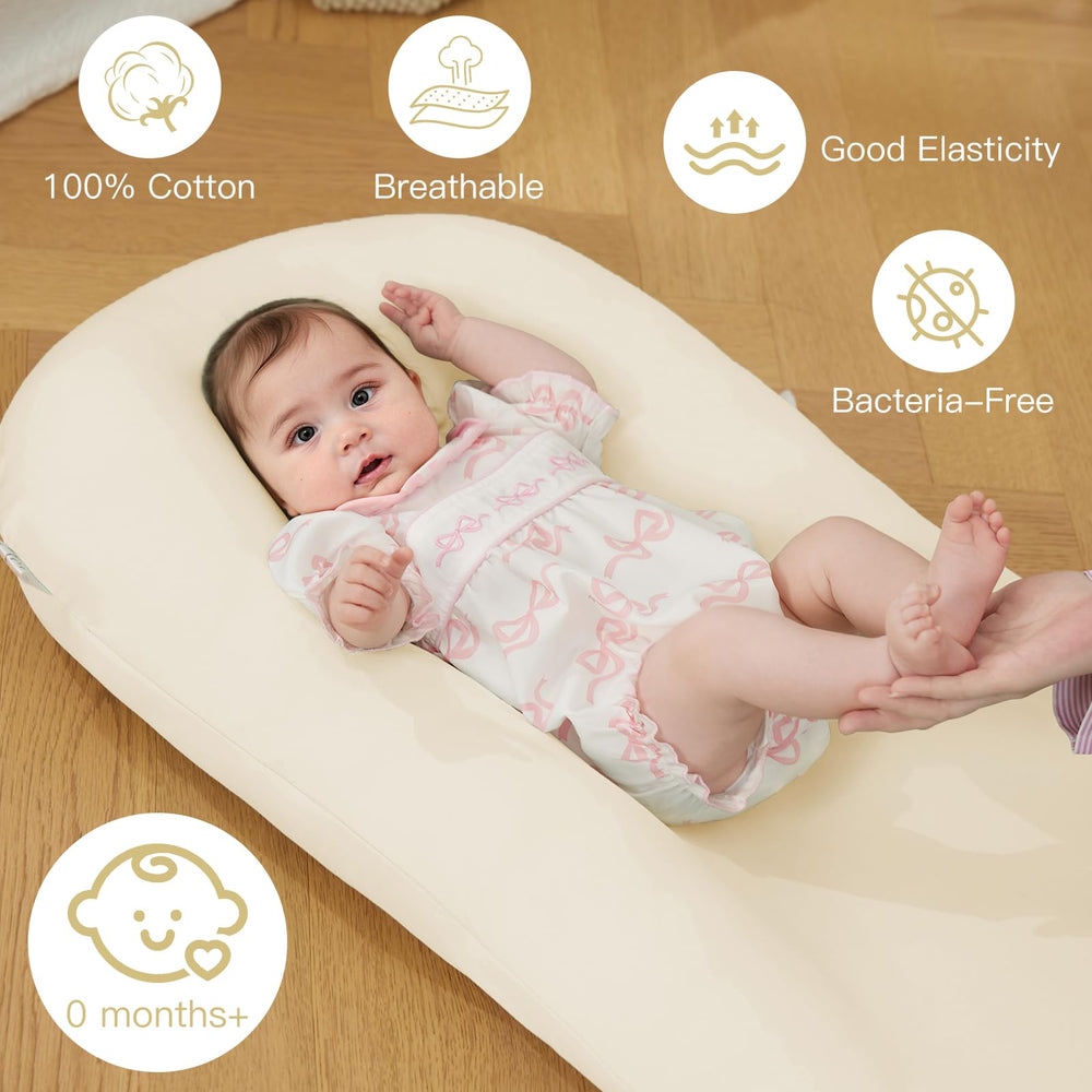 Lucakuins Baby Lounger dimensions 36 by 20 by 4 inches grow with your child.