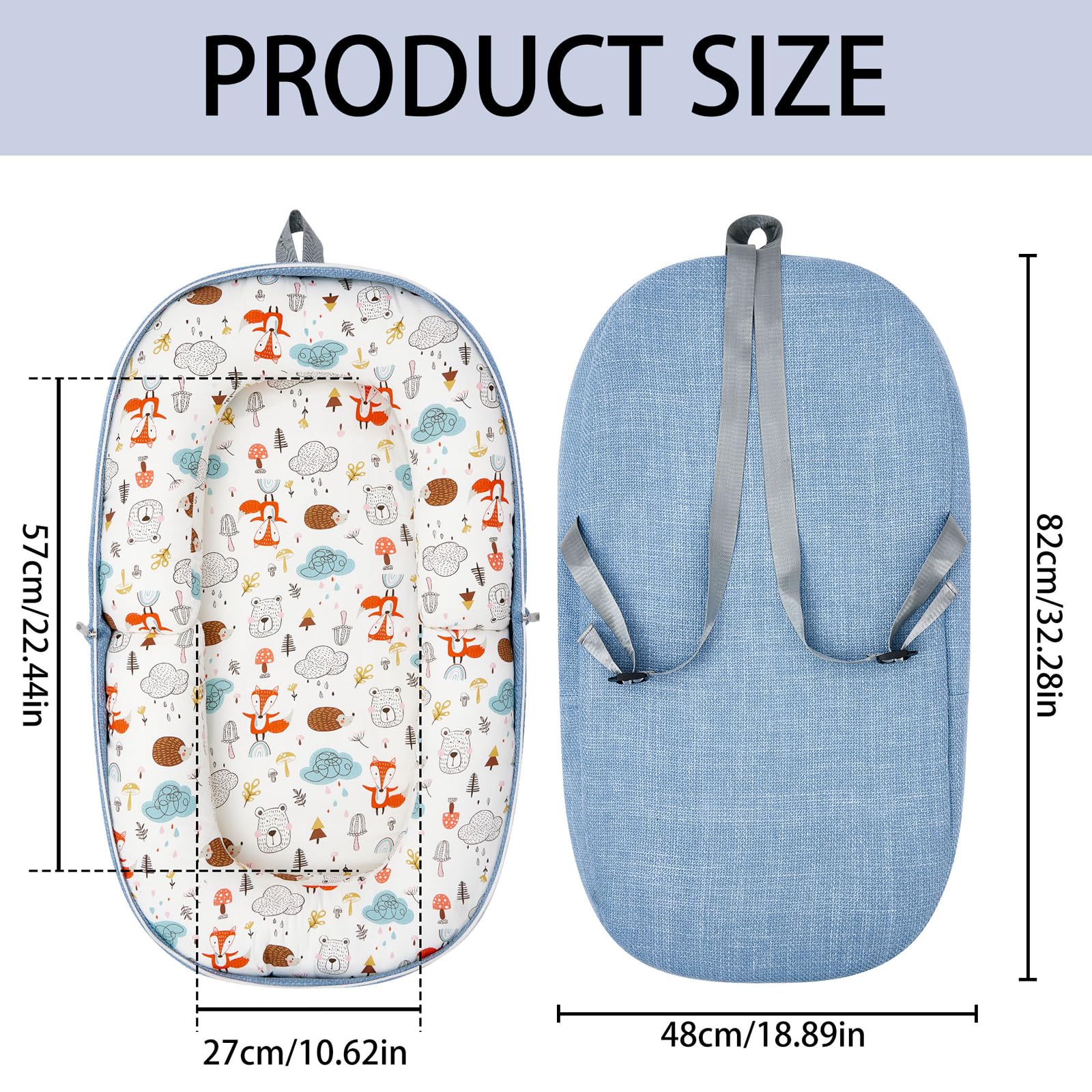 Lucakuins lounger is ideal for home, travel, and outdoor bonding with baby.