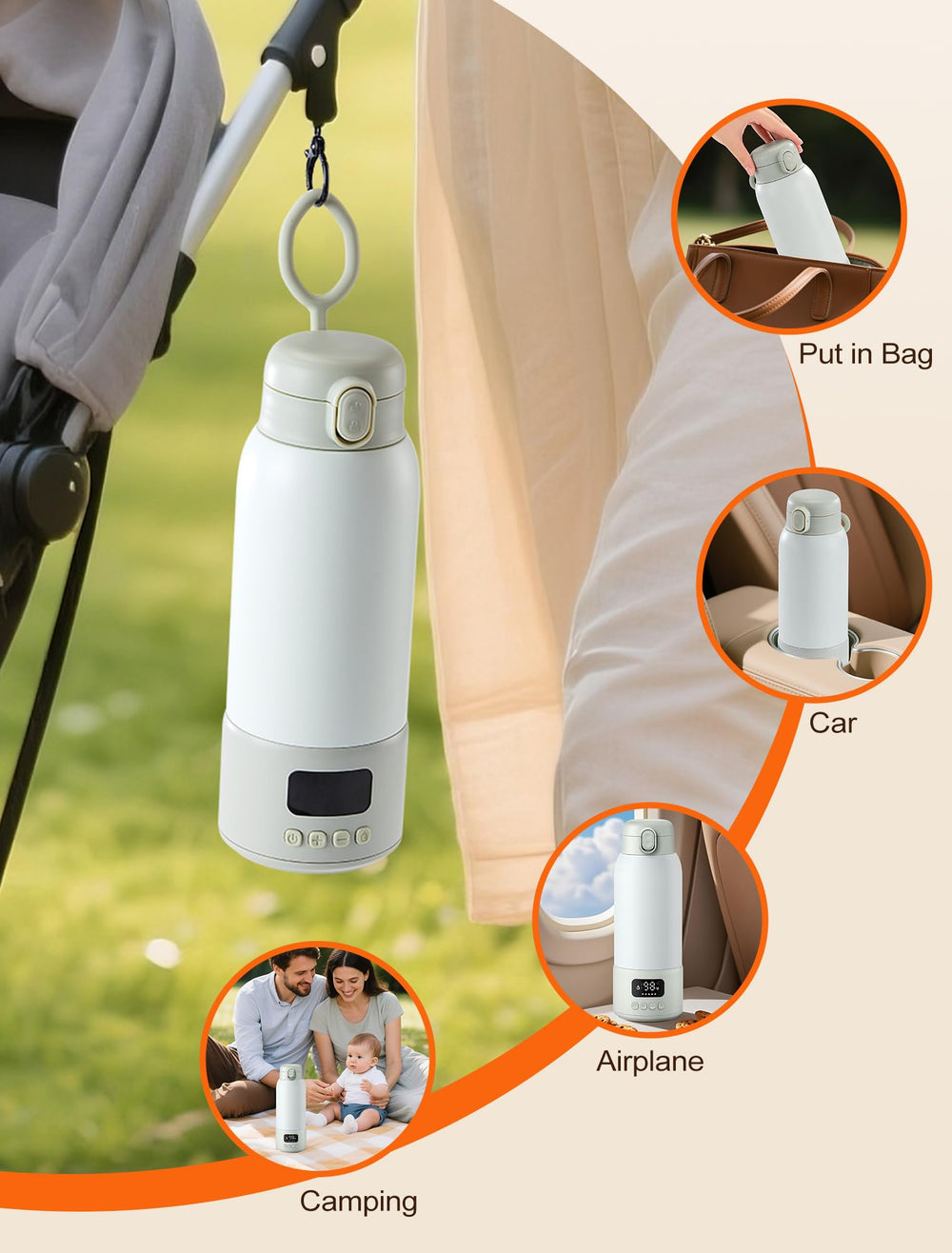 LucGee fits car cup holders for easy travel.
