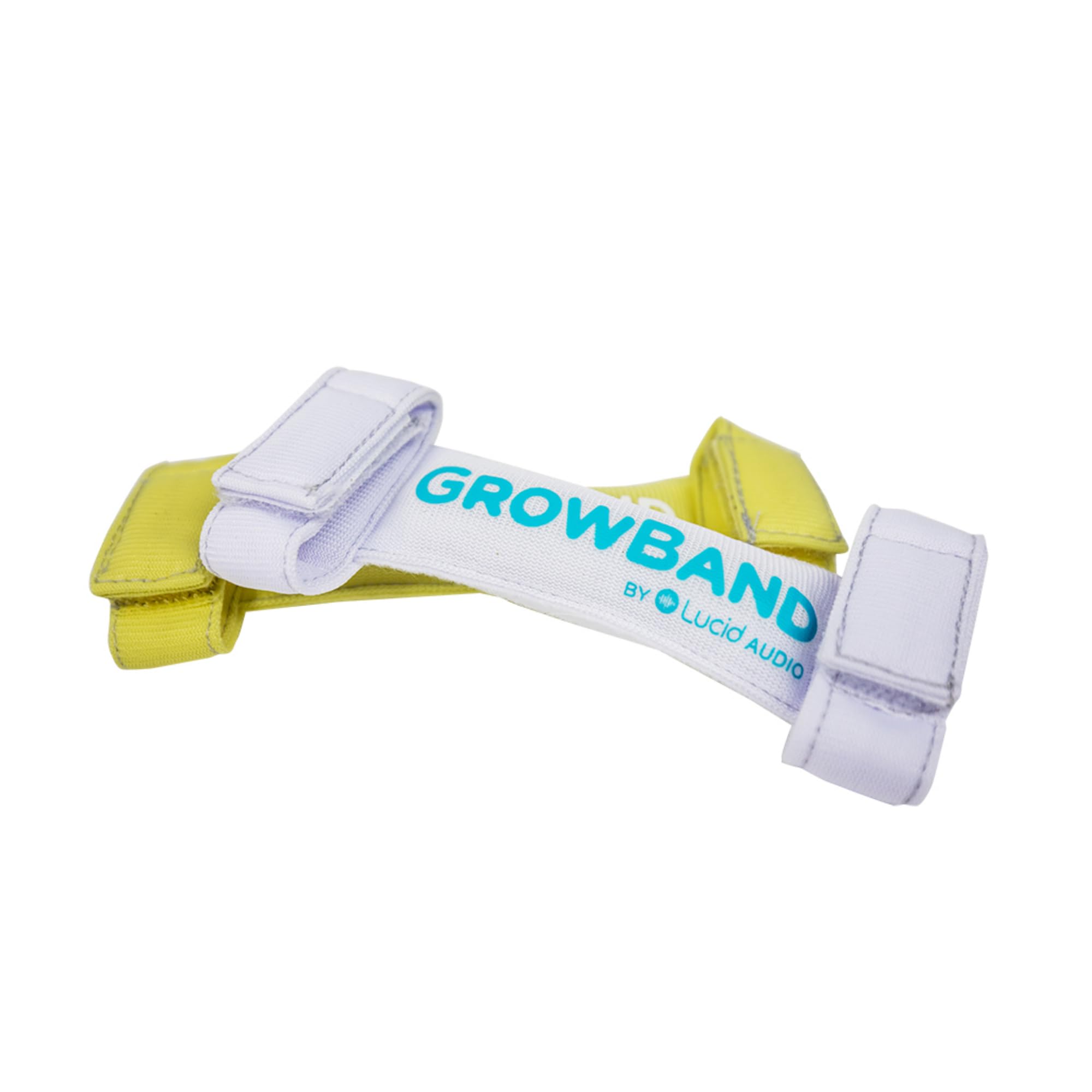 Lucid Audio HearMuffs GrowBand banana pack with soft cushioning for a snug, adjustable fit.