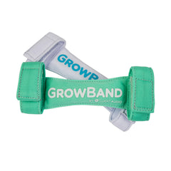 Lucid Audio HearMuffs GrowBand spa green worn by a baby for comfortable, growing-fit protection.