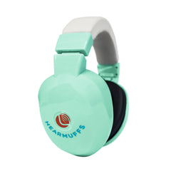 Lucid Audio HearMuffs Spa Green headband providing adjustable comfort for growing infants.