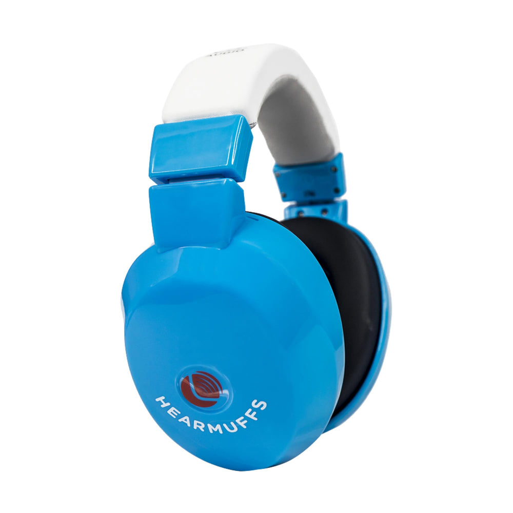 Lucid Audio Kids HearMuffs blue over-ear cups reduce loud noise for safer listening