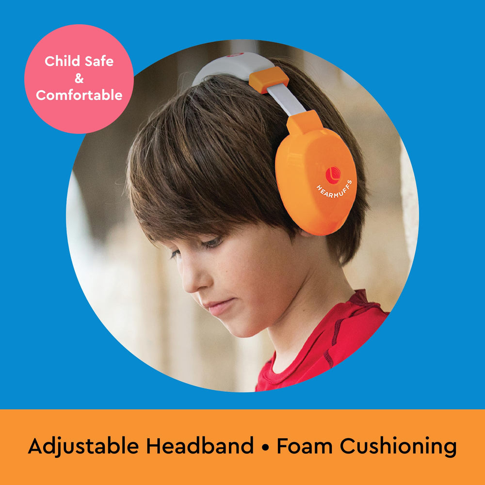 Lucid Audio Kids HearMuffs orange in-the-box includes manual
