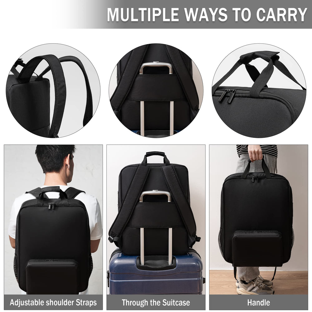 LUCKIPLUS padded shoulder straps improve comfort when carried as a backpack.
