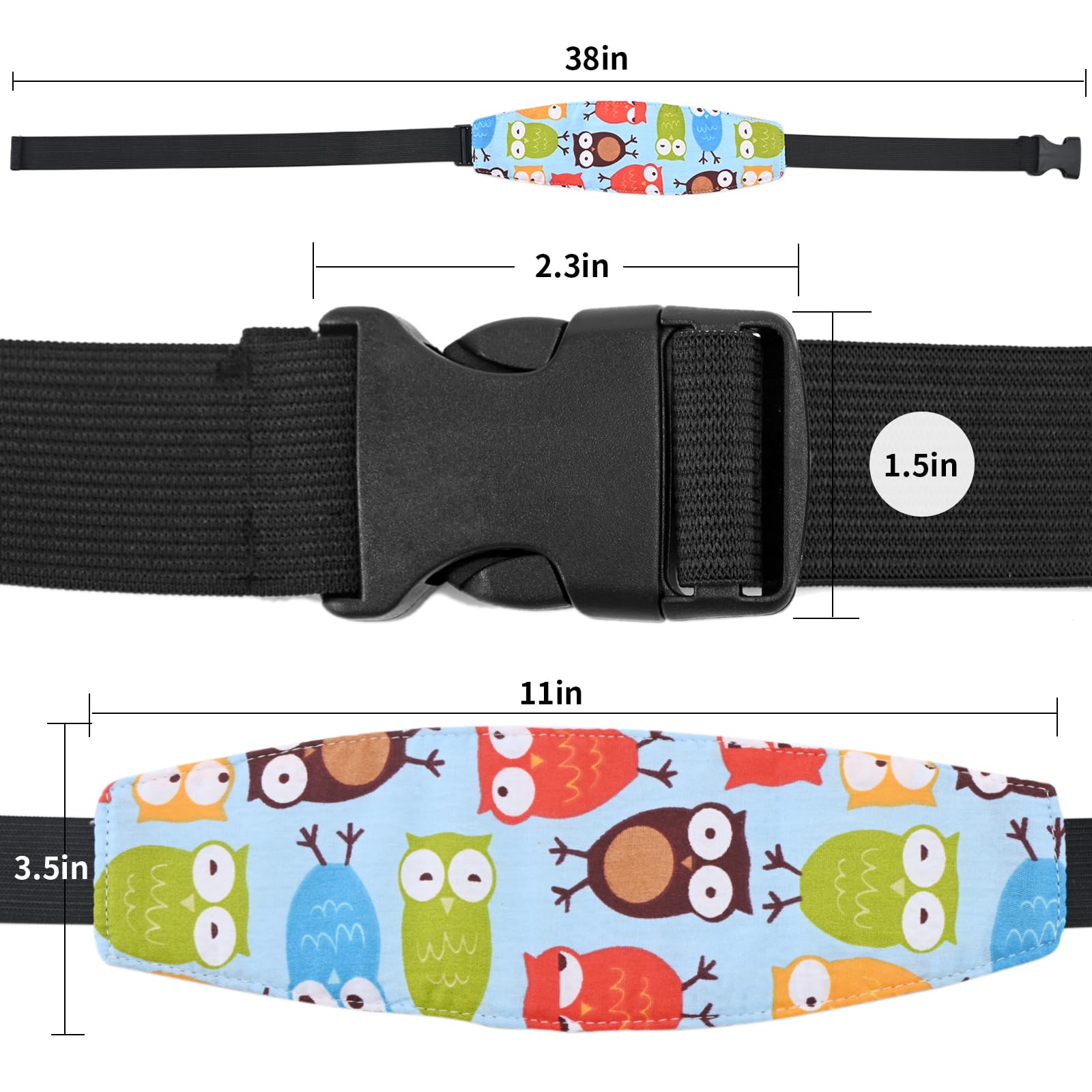 Luckyiren head rest provides safety support during car rides and stroller naps