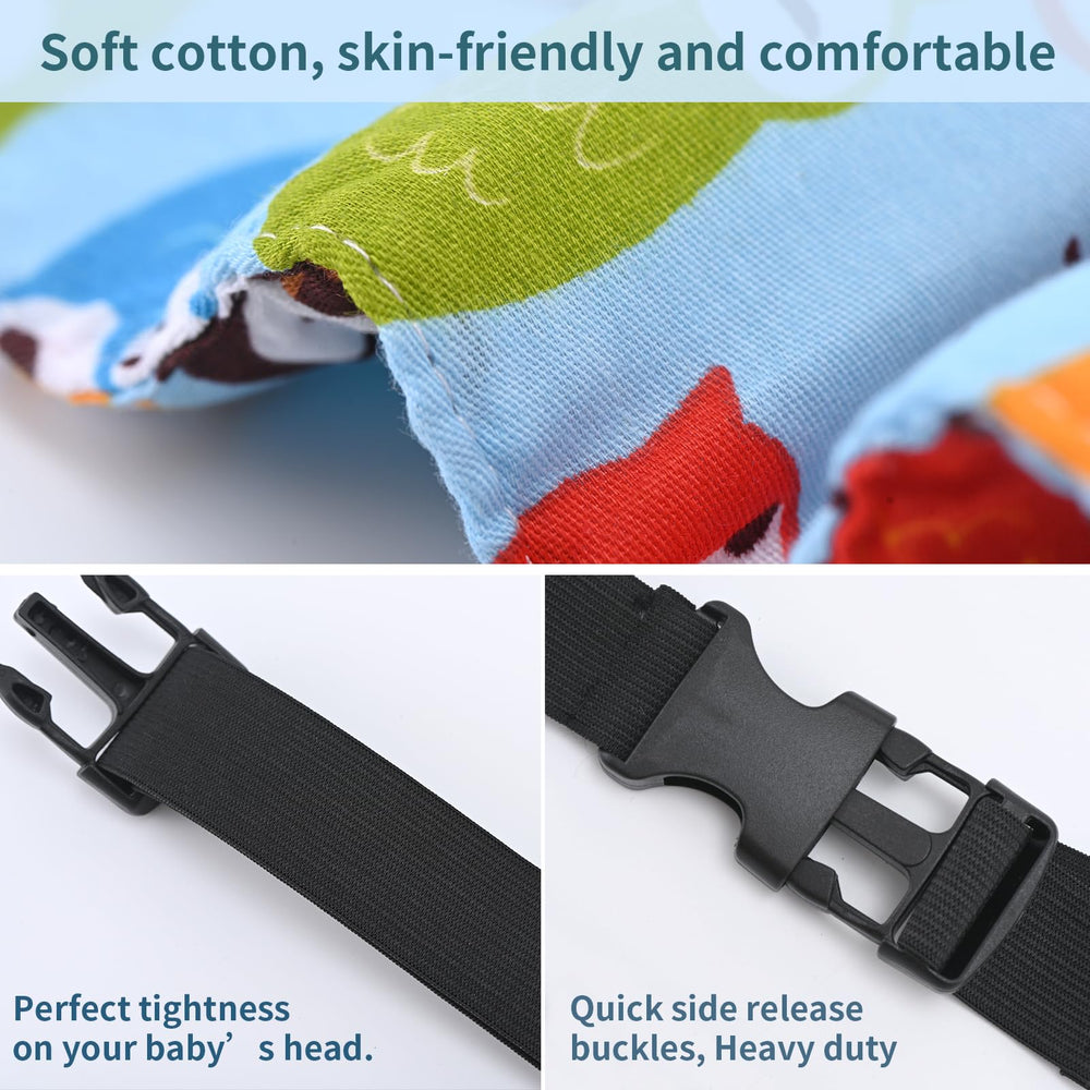 Luckyiren head rest compatible with car seats and prams for versatile use