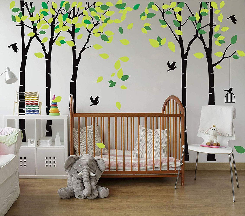 luckkyy giant jungle tree wall decal creates a bold focal point in kids' rooms