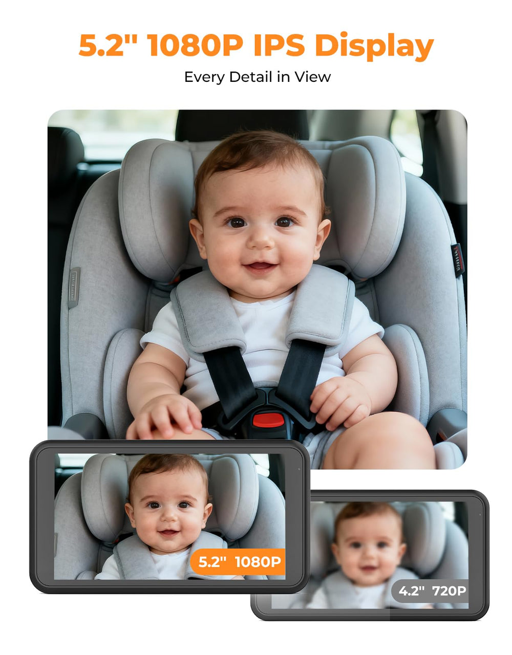 LUCKVIEW BM2A 3x zoom shows baby closely on the road