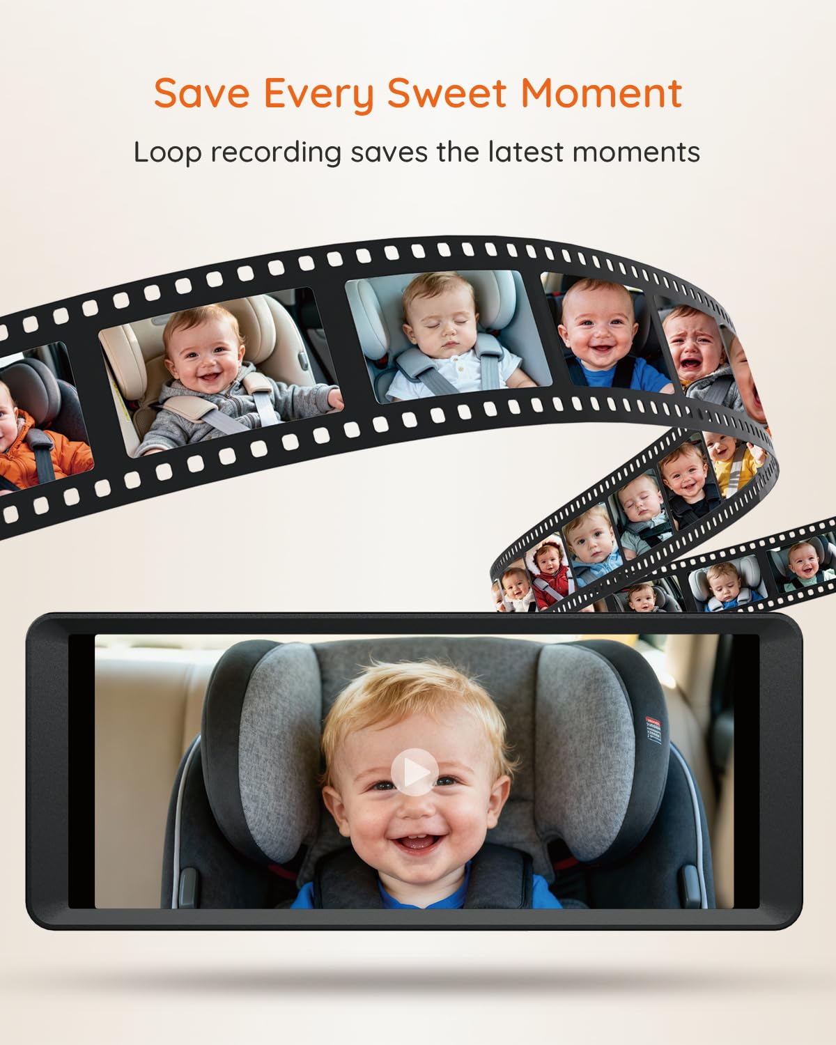 Luckview BM5 Max 7.2-inch split-screen monitor for easy backseat viewing