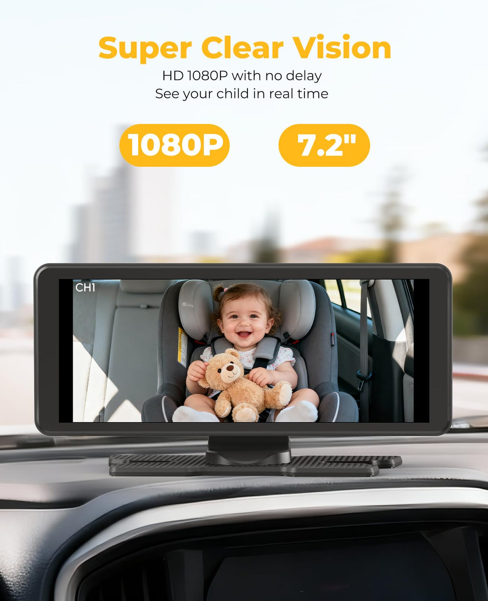 LUCKVIEW BM5 PRO wide-angle dual cameras cover both rear seats.