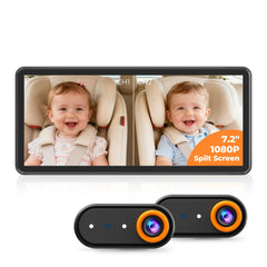 LUCKVIEW BM5PRO 7.2-inch display for clear back-seat viewing during trips.