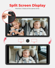 LUCKVIEW BM5PRO backseat clarity helps you see two kids at a glance.