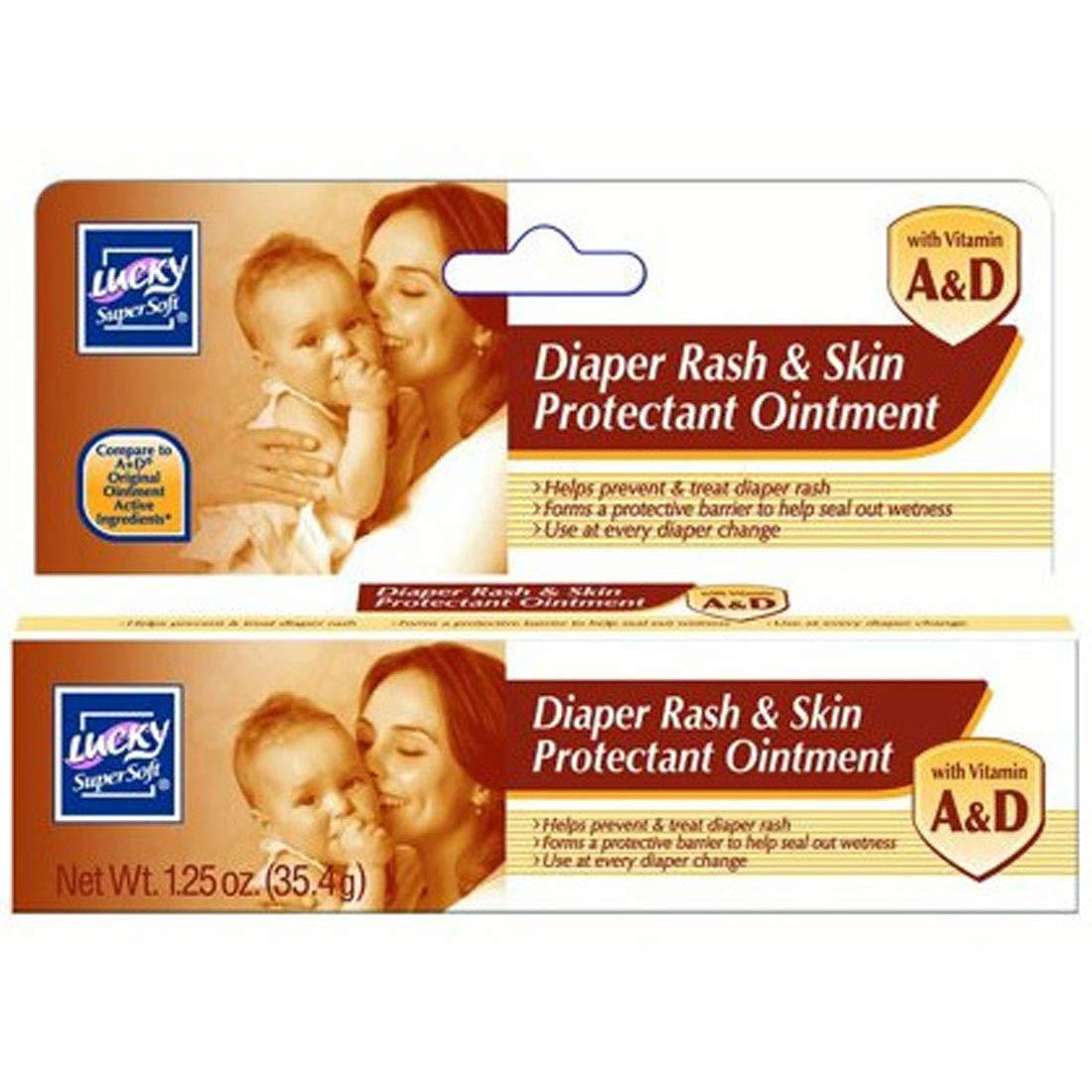 Lucky Super Soft skin protectant ointment bottle for diaper changes with vitamins A and D