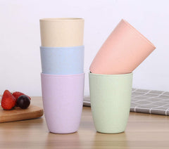 LuckyZone unbreakable 5-pack wheat straw cups for travel and picnics