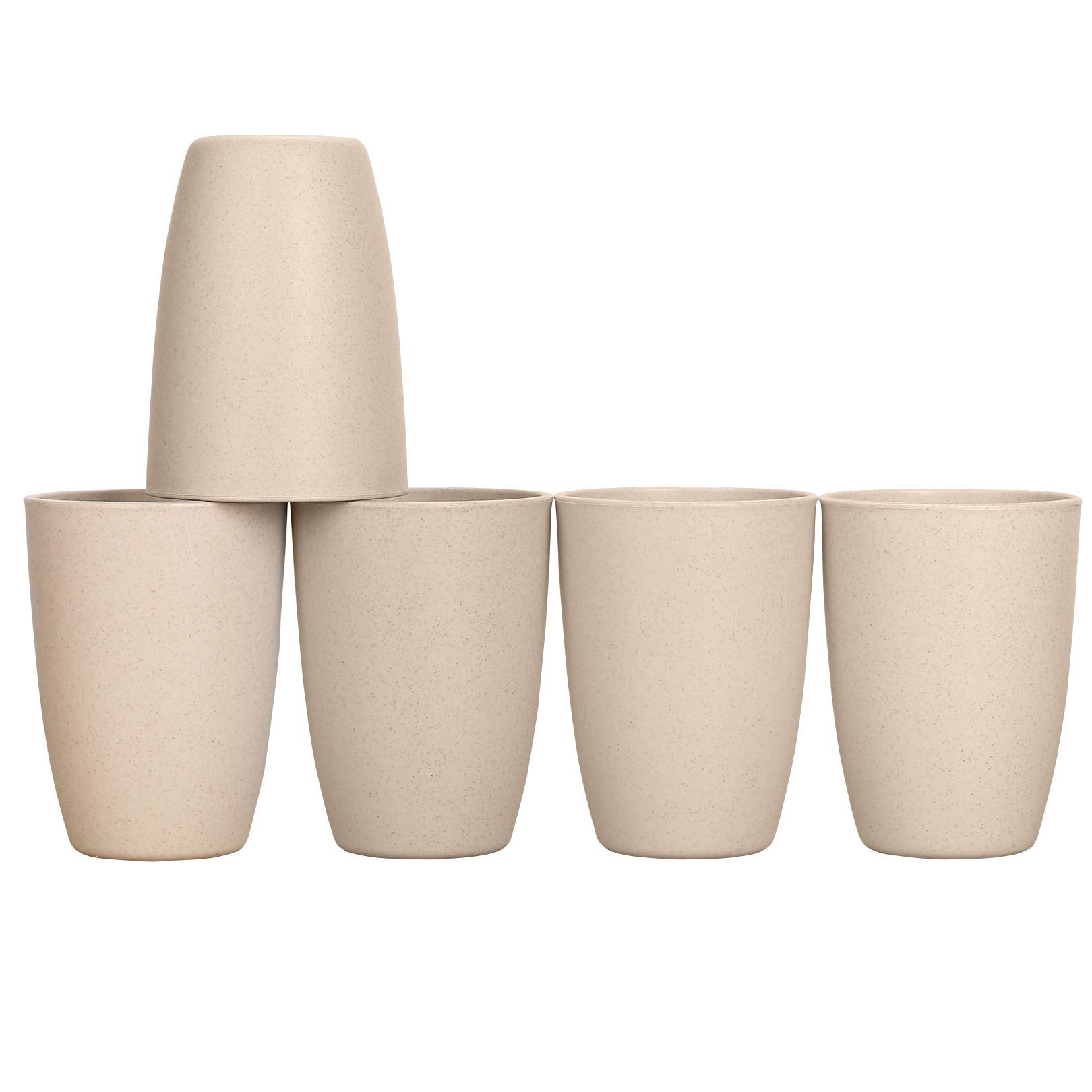 LuckyZone 12oz beige wheat straw cup for everyday use